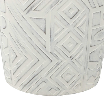 Drornzok 17.75" Geometric Drum Garden Stool - JONATHAN Y